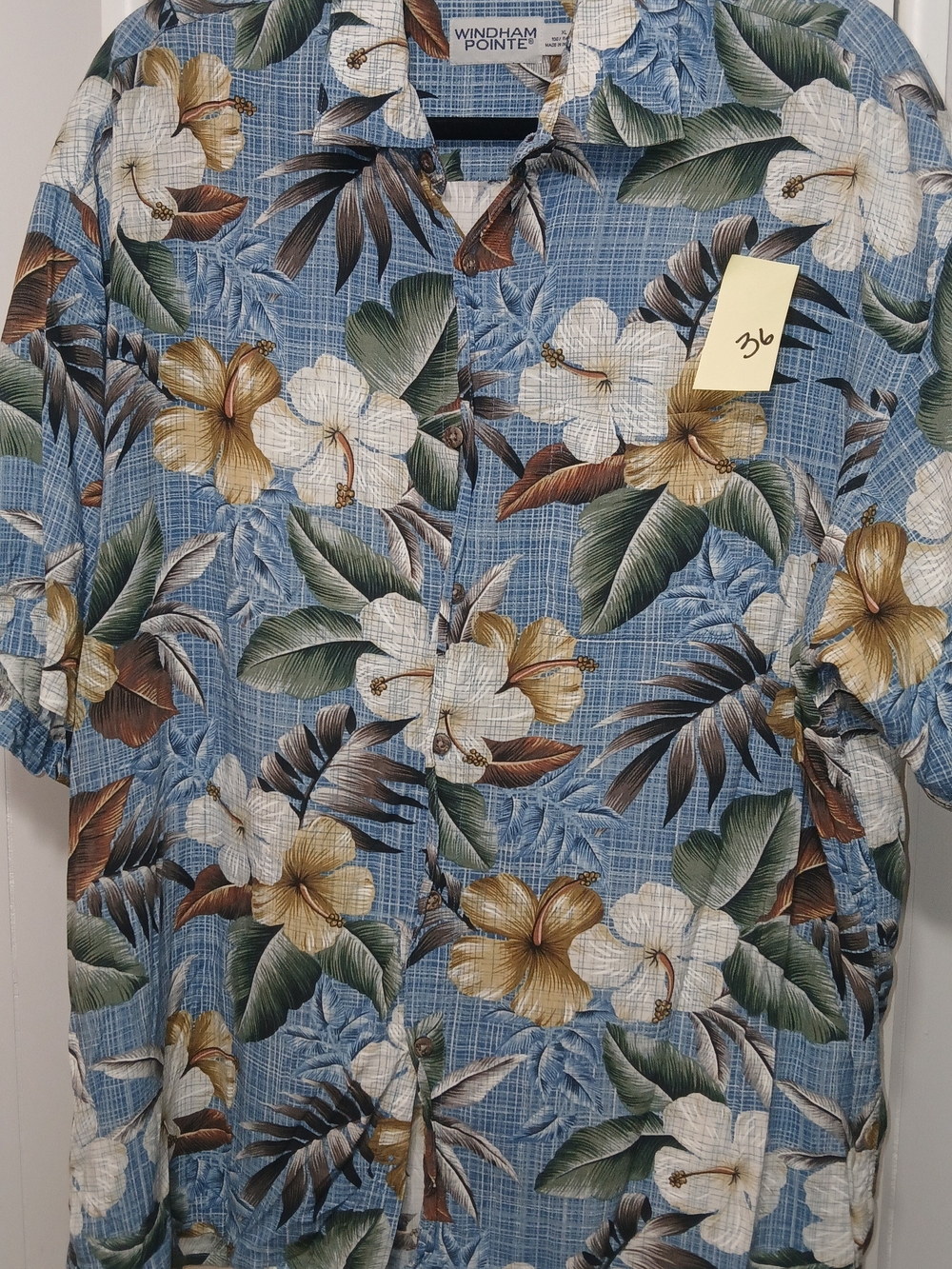 Windham Pointe Blue Tropical Floral Button-Down Shirt